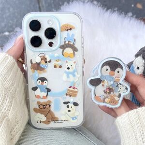 HAPPEE Étui magnétique IND écharpe coque de téléphone animal avec support magnétique pingouin pour 11 12 13 14 15 16 17 Pro max
