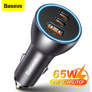 Baseus 65W chargeur de voiture USB Type C Charge rapide 4.0 QC 3.0 PD Charge rapide pour iPhone 13