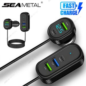 SEAMETAL 150 chargeur de voiture à câble Long charge ultra-rapide chargeur USB à 5 ports 12 V/24 V adaptateur de chargeur de téléphone de voiture pour iPhone/Andorid