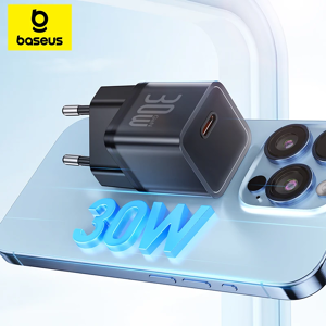 Baseus- Chargeur de téléphone GaN, 30W, iPhone 16, 15, 14, 13, 12 Pro Max, USB C, prise en charge