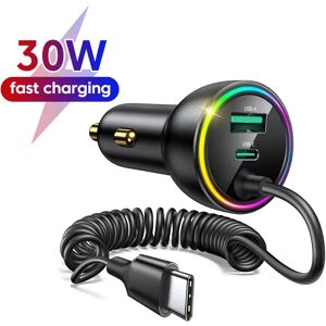 OLAF PD 30W USB/Type c chargeur de voiture chargeur de téléphone portable chargeur de voiture avec câble chargeur de voiture chargeur de voiture Super rapide chargeur de voiture