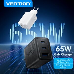 Vention 65W GaN chargeur Charge rapide 4.0 3.0 Type C PD chargeur USB pour iPhone 14 13 12 Pro Max chargeur rapide pour ordinateur portable Charge PD