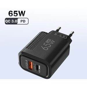 NONE Chargeur USB GaN Total 65W, Charge rapide, adaptateur de téléphone portable pour iPhone Samsung Xiaomi Huawei QC3.0 USB Type C, chargeur rapide mural