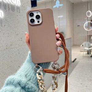 JFWEN Coque de téléphone avec lanière et collier à bandoulière, étui souple en Silicone pour iPhone 16E 16