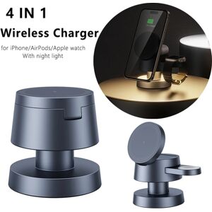 TIMESS Station de charge rapide sans fil pour Apple Watch, chargeur 3 en 1 pour iPhone 16, 15, 14, 13, 12, Apple Watch 10, 9, 8, 7, 6, 5, 4, Airpods 2, 3 Pro