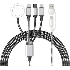 throughpp Câble de charge rapide multiple 4 en 2 pour Iwatch, chargeur iPhone, USB Type-C, Airpods de haute qualité, accessoires iPad