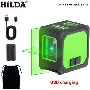 HILDA-Mini niveau laser à 2 lignes, auto-abati eur, faisceaux verts, lignes transversales