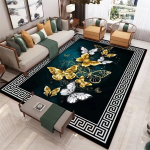 Aucun Tapis en velours cristal chinois pour salon, tapis de sable européen, couverture de lit, table