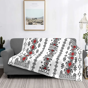 Aucun Couvertures de tapis kabyle d'impression 3D, couverture de jet de style berbère, bohème, respirant,