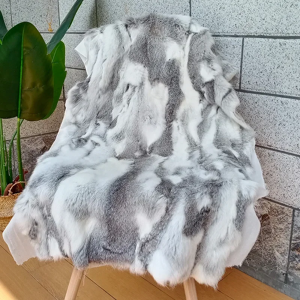 Aucun Couverture en peluche épaisse en fourrure de lapin, tapis de sieste de canapé confortable,