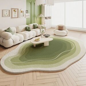 Aucun Tapis crème vert pour chambre à coucher, grande surface, décoration de salon, forme irrégulière,