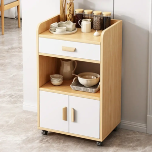 Aucun Armoire à roulettes coulissantes pour petit appartement, armoires de cuisine, four, micro-ondes,
