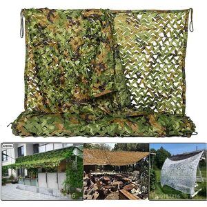 Aucun Filet de camouflage pavillon, filet d'ombrage, décoration de jardin, vert jungle, blanc, couleur
