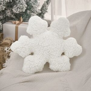 Aucun Coussin décoratif flocon de neige 3D, oreiller en forme de flocon de neige blanc, décoration de Noël, maison, vacances, canapé pour chambre à coucher, hiver