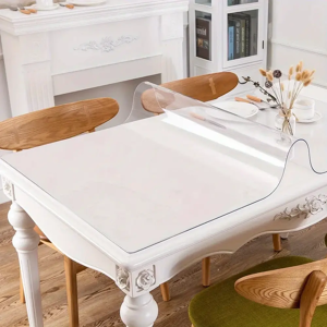 Aucun Couverture de Table en plastique rectangulaire, tapis de bureau transparent, protecteur de dessus de