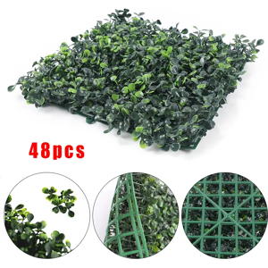 Aucun Plante Artificielle en Polymère pour Décoration de Clôture Murale, Panneau Vert, 48 Pièces