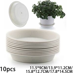 NONE Plateaux ronds en PP pour plantes succulentes, Pot de fleurs, soucoupe, plateau d'arrosage sur le côté plat, Base de Pot de fleurs, 10 pièces