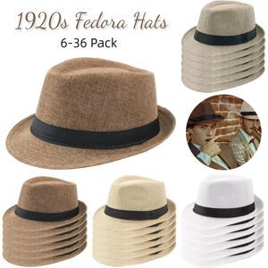 NONE Chapeaux de soleil Panama à bord court pour mariage, chapeaux de plage beiges unisexes des années 1920, chapeaux de paille, circonférence en vrac 58 cm, 6 à 36 pièces