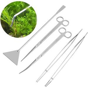 NONE Ensemble d'outils de nettoyage de plantes en verre pour Aquarium, ciseaux, pincettes, niveleur de gravier, nettoyeur de verre d'aquarium