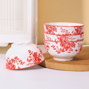 oeoeo Filles de riz rond en céramique, adapté au micro-ondes et au four, vaisselle de cuisine à domicile,