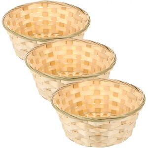 Aucun Paniers de rangement en bambou, 3 pièces, paniers à fruits, porte-pain, boîtes en osier, Solutions