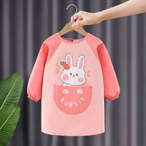 Aucun Bavoir imperméable à manches longues avec motif de lapin de dessin animé pour enfant, couverture de peinture artistique pour la maternelle, tablier de repas pour bébé