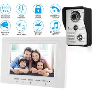 Aucun Sonnette vidéo filaire, moniteur intérieur avec IR-CUT, caméra extérieure étanche à la pluie, interphone visuel, audio bidirectionnel, déverrouillage à distance, téléphone vidéo