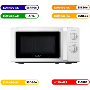 COMFEE' Micro-ondes, Capacité 19L, 700W de Puissance, 5 Niveaux de Puissance, Minuterie de 30