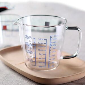 Aucun Tasse à mesurer en verre à haute teneur en Borosilicate, mesure de l'échelle liquide avec échelle, four à micro-ondes disponible, tasse en verre de cuisson de cuisine
