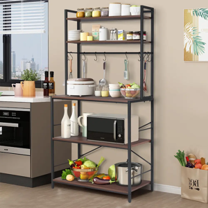 Aucun Support de four à micro-ondes industriel à 5 niveaux, boulangers de cuisine, autoportant, étagère de