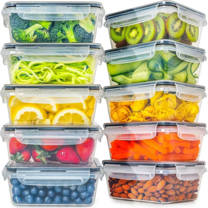FDFD Ensemble de conteneurs alimentaires de cuisine, lavable au micro-ondes au lave-vaisselle sans BPA,