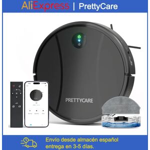 PrettyCare-Aspirateur Robot C2 avec Auto Carpet Boost, Aspirateur de Sol, Aspiration 4000Pa, Alexa, WiFi, App
