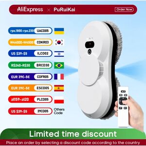 PuRuiKai robot électrique nettoyage automatique des vitres Robot aspirateur, avec télécommande,