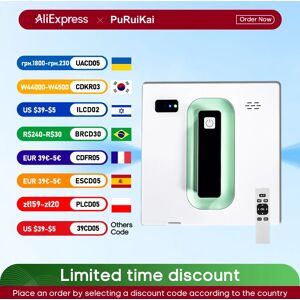 PuRuiKai robot électrique nettoyage automatique des vitres Robot aspirateur, avec télécommande APP,
