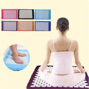 Aucun Masseur d'acupuncture tapis de Yoga oreiller Massage soulagement de la douleur Stress mal de dos pointes tapis d'acupuncture et ensemble d'oreillers avec sac