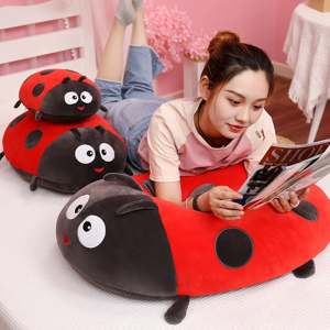 Aucun Jouet en peluche d'insecte Kawaii, poupée d'abeille coccinelle rouge douce, oreiller à câliner,