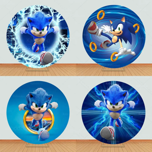 Bandai Sonic bleu rond toile de fond garçons fête d'anniversaire bébé douche décoration cercle foudre