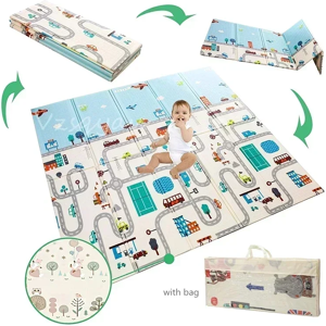 Aucun Tapis de jeu pliable de 1cm d'épaisseur pour bébé, tapis de jeu pour enfants, tapis rampant,