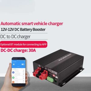 Minerals Chargeur intelligent 12V DC à DC 30A, avec Booster, prise en charge de la batterie au lithium, application Bluetooth, charge entièrement automatique de la température