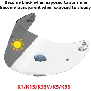 Aucun Visière Photochromique pour AGV K5 K5S K5-S K3SV K3-SV K1 Casque Lunettes Écran Bouclier Pare-Brise