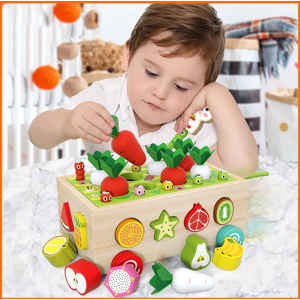 Aucun Puzzle Montessori en Bois pour Bébé Garçon et Fille de 1, 2, 3 et 4 ans, Jouet de Récolte de