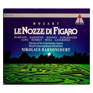 Teldec Le nozze di Figaro - Wolfgang Amadeus Mozart, Kurt Moll, Concertgebouworkest, Thomas Hampson, Philip Langridge, Nikolaus Harnoncourt, Ann Murray, Barbara Bonney, Anton Scharinger, Charlotte Margiono, Petra Lang et Nederlands Opera Koor