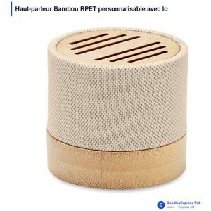 Haut-parleur personnalisable bambou RPET en express - beige