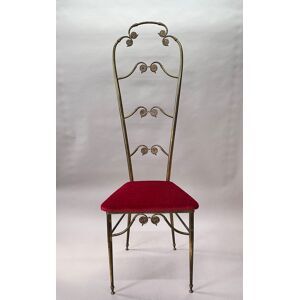 Chaise Chiavari avec dossier haut en laiton