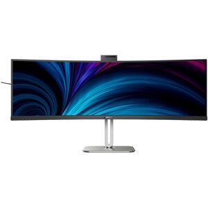 Philips 49B2U6903CH/00 Écran LCD 49" Dual QHD 5120x1440, VA, 4ms, 100Hz, Thunderbolt 4, Hub USB 3.2, HDR 400, Webcam intégrée, Gris