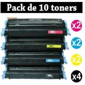 Compatible Toner HP 124A - Pack 10 toners - 4 couleurs