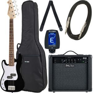 Harley Benton PB-Shorty LH BK Std. Set 1 noir haute brillance
