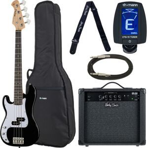 Harley Benton PB-Shorty LH BK Std. Bundle noir haute brillance