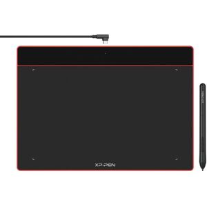 XP-Pen Deco Fun L Graphics Tablet 10 x 6.27 Inch Pen Tablet with 8192 Levels Pressure Sensitivity Battery-Free Stylus (Carmine Red)