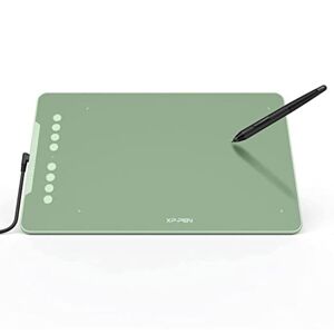 XP-Pen Deco 01 V2 Digital Graphic Tablet with 8 Customizable Express Keys, The stylus supports up to 60 degrees of tilt brush effect (Green)